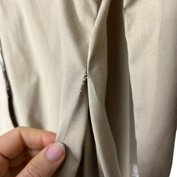 Vintage 90s Khaki Long Sleeve Button Up Full Length Tent Dress Large - Picture 11 of 11